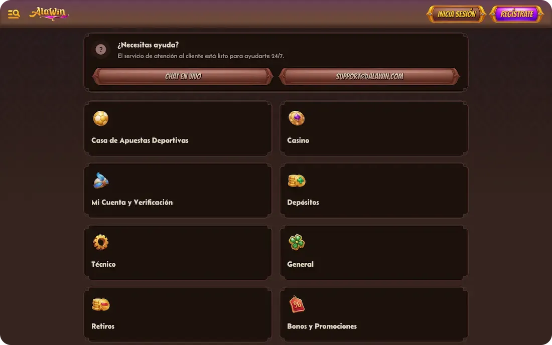 ayuda del casino alawin